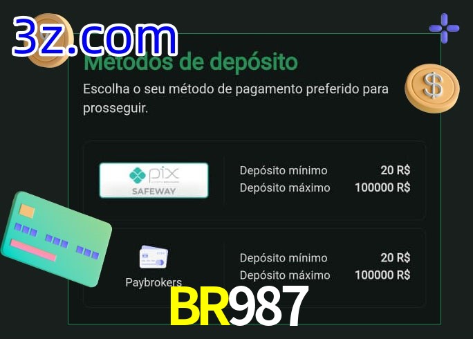 O cassino BR987 oferece uma grande variedade de métodos de pagamento